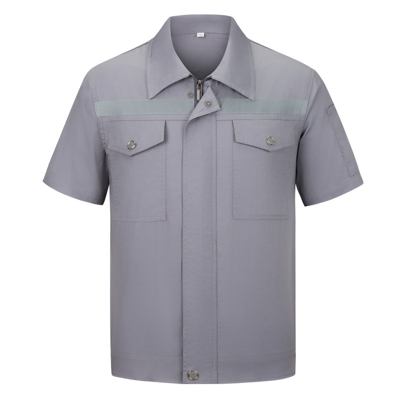 夏季工作服短袖纯棉工服定制印字