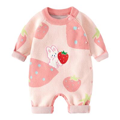 婴儿秋装连体衣针织衣服外套