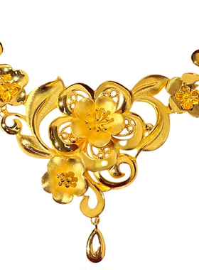 轻奢高级久不掉色新款首饰喷砂金