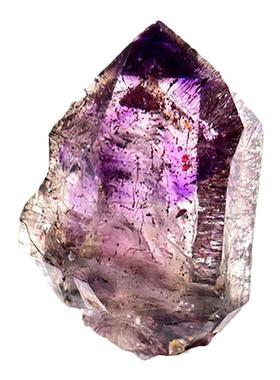 创意天然色紫发晶原石吊坠