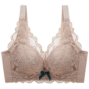 内衣女无钢圈小胸厚款调整型收副乳舒适胸罩加厚性感蕾丝聚拢文胸