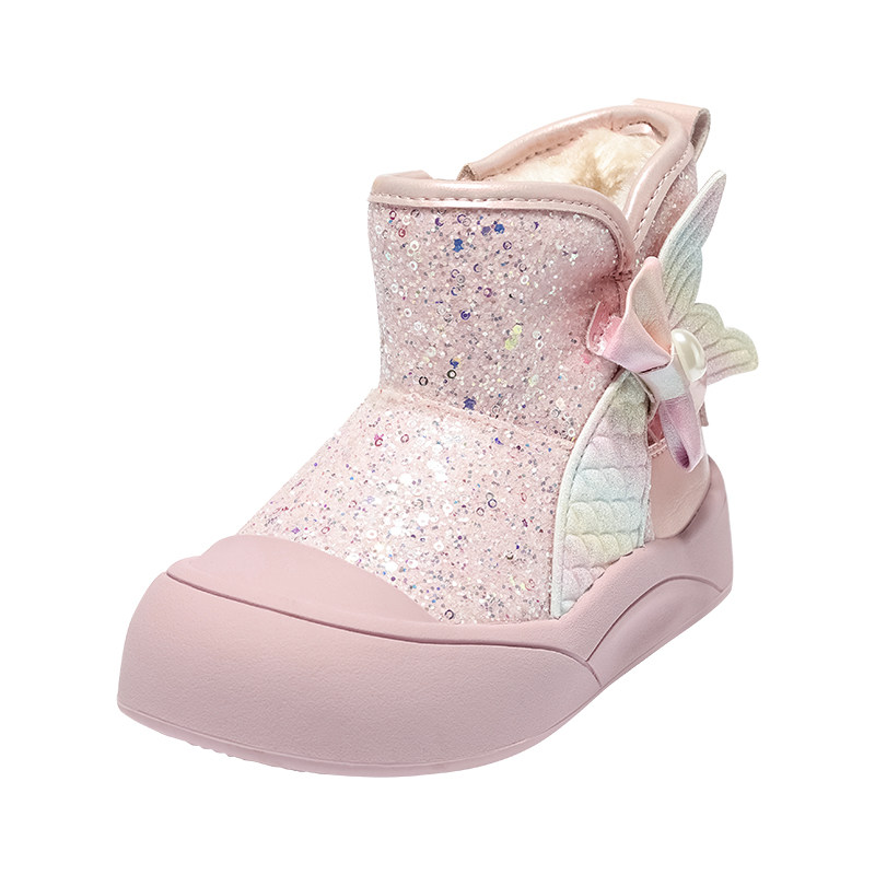 百丽童鞋25冬新款儿童雪地靴女童加绒保暖雪地靴子户外防寒棉靴子