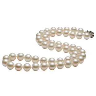 正品假一赔十圆形强光纯天然淡水珍珠项链白色 送妈妈