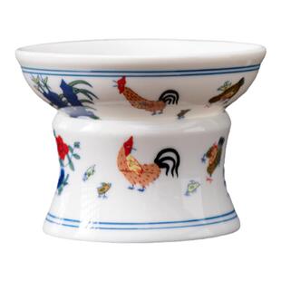 斗彩鸡缸漏斗陶瓷茶漏茶滤茶隔功夫茶具过滤器白瓷茶叶过滤网