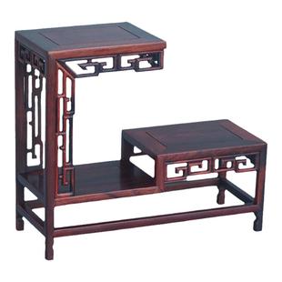 红酸枝木雕刻博古架小多宝阁紫砂茶壶收纳展示架子复古新中式摆件