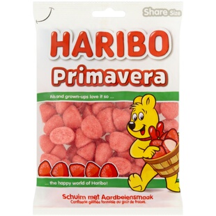 现货荷HARIBO哈瑞宝脆皮草莓棉花糖香蕉糖泡沫糖松软酸甜糖果美味