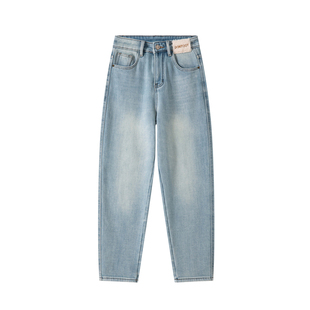 加绒加厚 2025冬款哈伦牛仔裤女高腰弹力萝卜裤小个子九分老爹裤