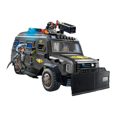 playmobil摩比世界男孩儿童玩具模型军用特警全地形车辆开学礼物