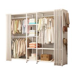 衣帽架洞洞板落地卧室挂衣神器架组装简易金属置物架新款金属衣柜