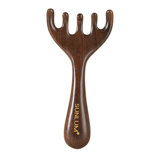 五爪鹿角黑檀木梳子头部按摩眼部头皮经络脱发疏通头疗刮痧神器防