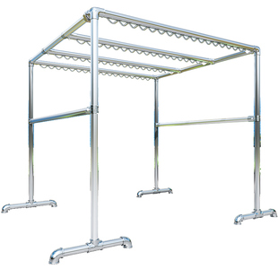 镀锌钢管晾衣架落地阳台挂衣架室外防风防锈晒被子户外大型晒衣架