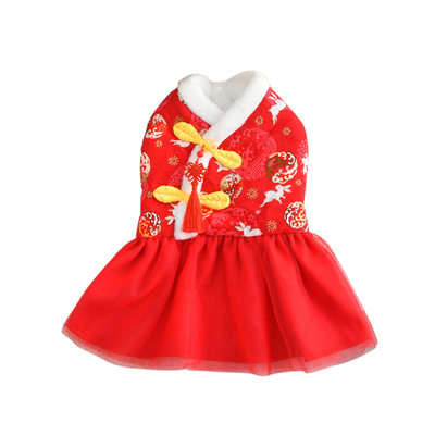 宠物狗狗衣服冬春节喜庆结婚裙子