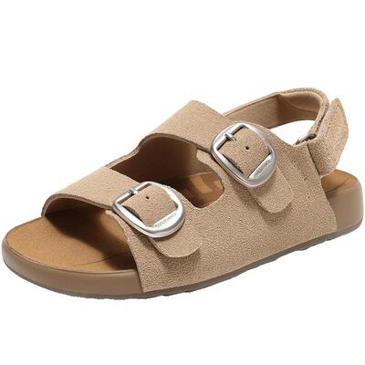 小酒窝同款百丽童鞋吐司勃肯凉拖鞋夏新款软底休闲单鞋子67211B65