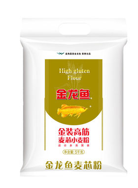 金龙鱼金装高筋麦芯粉5kg家用面包粉包子饺子面条高筋面粉10斤