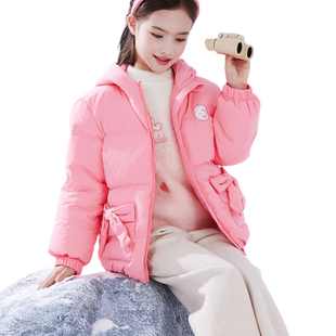 女童羽绒服儿童冬装新款女孩鸭绒短款外套中大童保暖加厚滑雪服