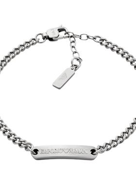 阿玛尼男士钢质鹰标铭牌手链