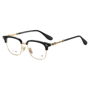 克罗明星薛之谦关晓彤同款半框眼镜男女士钛架可配高度数感光变色