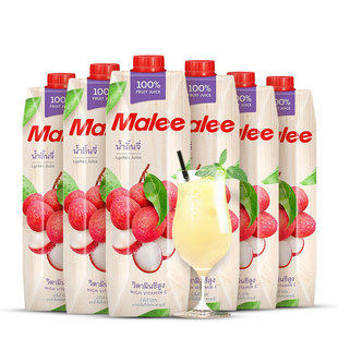 泰国进口Malee玛丽荔枝汁1L*6瓶 0脂肪网红水果果汁饮料整箱饮品