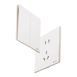 公牛g60米绒白奶油风哑光肤感超薄开关插座面板家用五孔g56g57