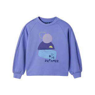 加比瑞女童卫衣秋冬款儿童上衣大童秋季纯棉紫色冬款女孩加绒加厚