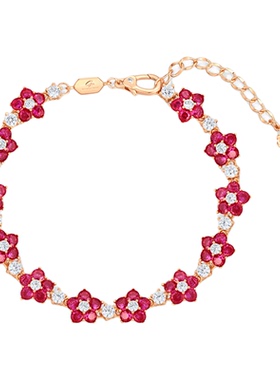 高小小玫红色花瓣手链女款配饰