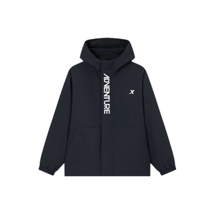 特步童装儿童外套防风风衣秋装春季运动男童冲锋衣加绒保暖中大童