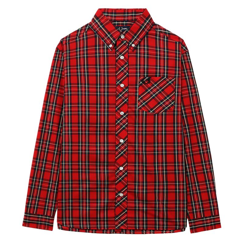 FREDPERRY格纹长袖衬衫