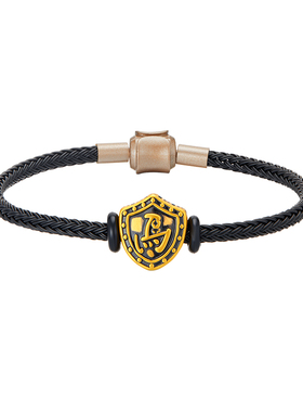 周大生黄金转运珠足金黑马徽章转运珠送女友老婆节日生日礼物