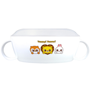 韩国Edison爱迪生儿童汤碗饭碗防滑防摔卡通幼儿园家用带盖手柄