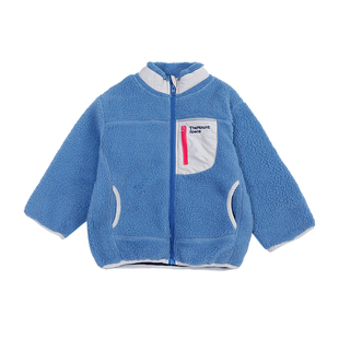 山系户外儿童保暖羊羔绒外套2025冬季男童女童加绒加厚棉服拉链衫