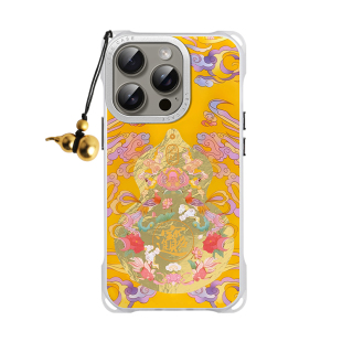 金闪闪招财葫芦挂件适用苹果15手机壳挂绳斜挎可背iphone16promax四角开孔13背带斜跨14链条手提16手腕12支架