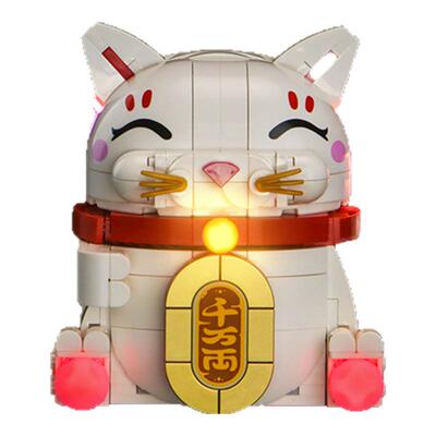 适用于乐高40813招财猫新春系列积木动力组灯光款玻璃罩展示盒