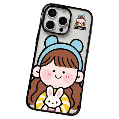 元气萌原创【幸运女孩】适用苹果手机壳17ProMax拍照按键全包16pro磁吸15Por高级感14Plus超好看13防摔保护套