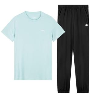 安踏儿童运动套装男款2026夏季新款中大童短袖长裤速干透气两件套