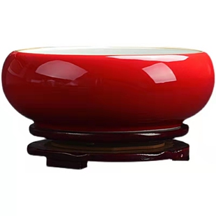 水仙花盆陶瓷大号圆形水培铜钱草水养植物碗莲一叶莲哥窑无孔花盆