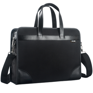 杰利公文包男帆布 手提文件袋拉链防水单肩斜挎包带肩带 大容量档案袋手提包商务办公出差会议文件包定制logo