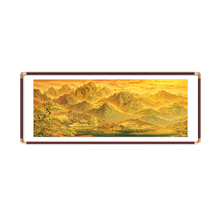 金山画靠山图新中式客厅挂画沙发背景墙装饰画高档大气立体浮雕画