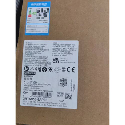 议价可维修全新西门子接触器3RT50566AP36中国制造原装正品未拆封
