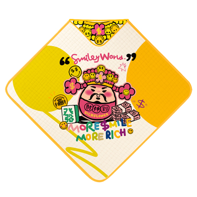 有钱花×法国SmileyWorld笑脸浴巾儿童可穿式宝宝斗篷带帽纱布a类