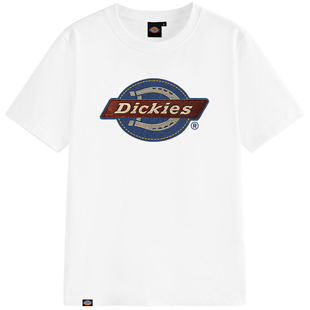 Dickies纯棉短袖女2026夏季新款美式复古宽松正肩T恤百搭白上衣1A