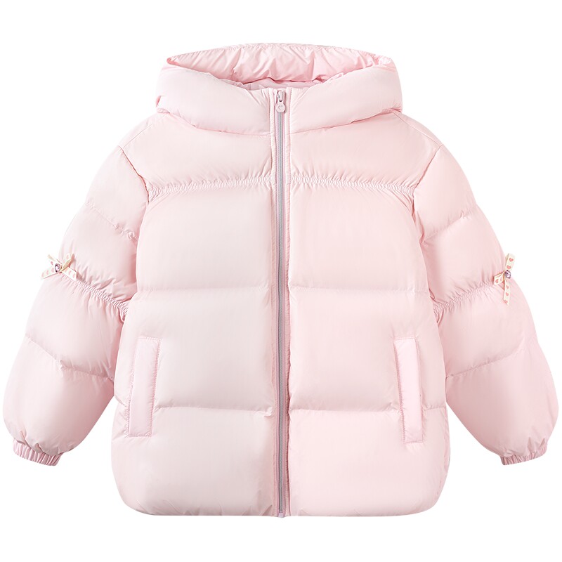 【商场同款】森马儿童羽绒服2025新款冬装女童连帽外套蝴蝶结甜美