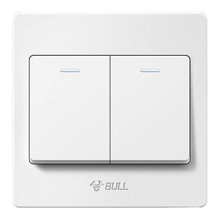 公牛86型墙壁灯开关面板家用床头卧室灯双开单联两开2开二开单控