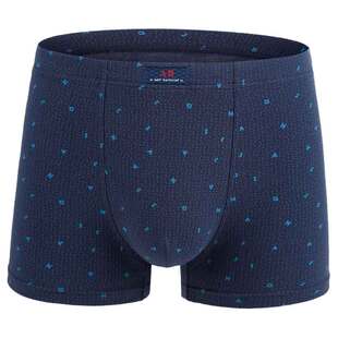 【2条装】ab内裤 薄款弹力棉印花抗菌男士透气平脚裤Y503