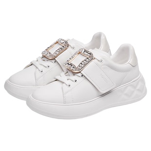 有钱钻|蹀愫魔术贴板鞋厚底增高休闲运动小白鞋女