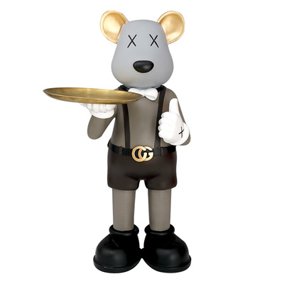 暴力熊客厅落地托盘轻奢风大摆件