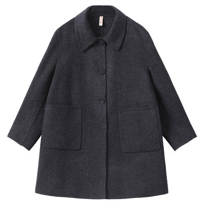 大码女装胖mm双面羊毛大衣