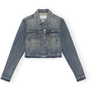 GANNI女装 复古做旧水洗牛仔夹克外套 J1257091