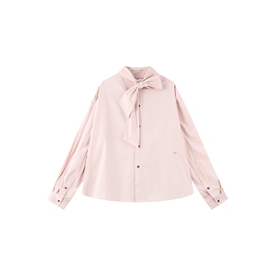 fafamoon设计师品牌 前后两穿蝴蝶结领结宽松长袖衬衫衬衣外套女