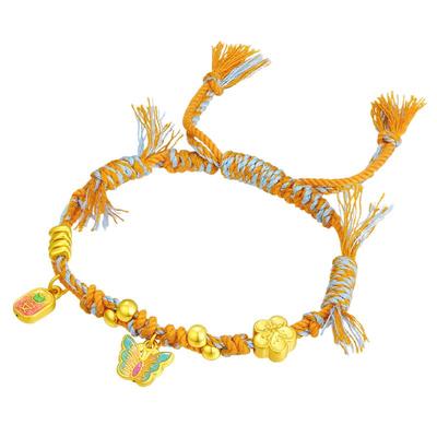 周大生黄金花园蝴蝶手绳