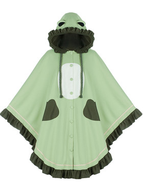 【蛙库蛙库】withpuji原创设计青蛙斗篷式贴布绣连帽家居服带口袋